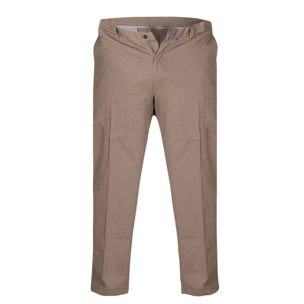 Duke Mens D555 Bruno Stretch Chino Kingsize Pants / Stone